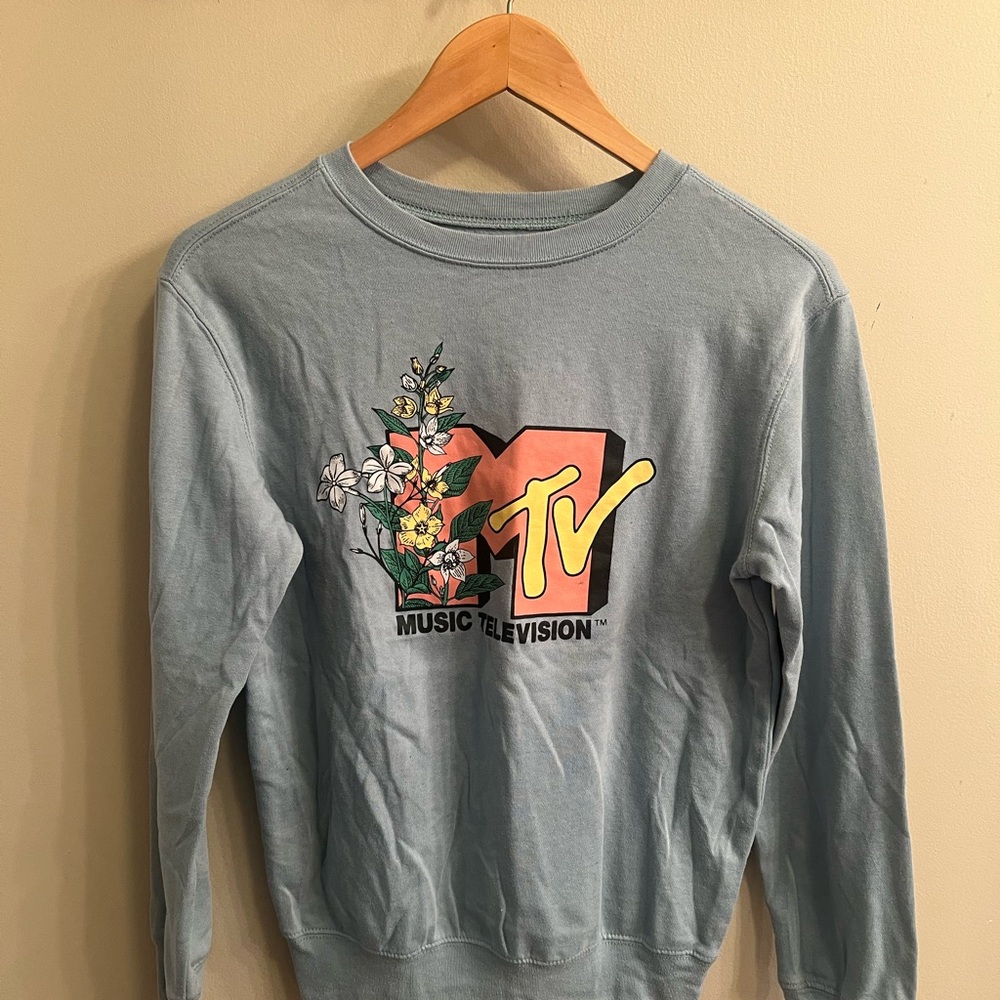 MTV Blue Graphic Relaxed Sweatshirt